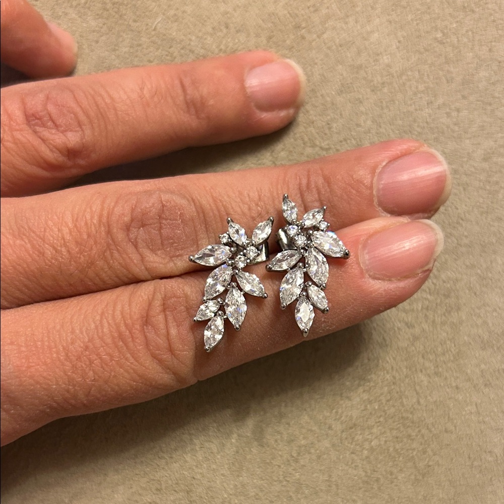 Sparkling Silver Crystal Earrings